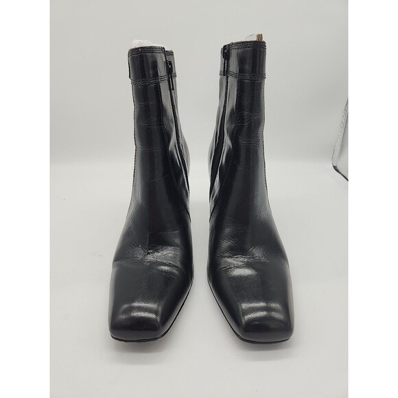 Calvin Klein Womens 8M Heeled Ankle Boots Neeko Kidskin Black Leather E7101  EUC - Picture 5 of 13